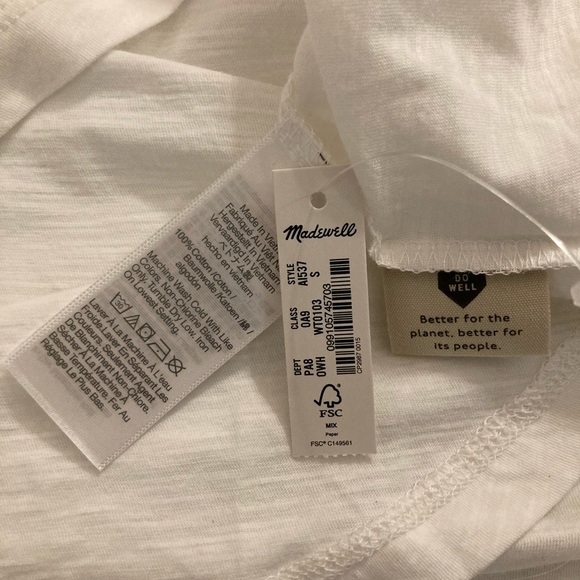MADEWELL | Whisper Cotton Rib Crewneck Tee - White - Small - Picture 6 of 6